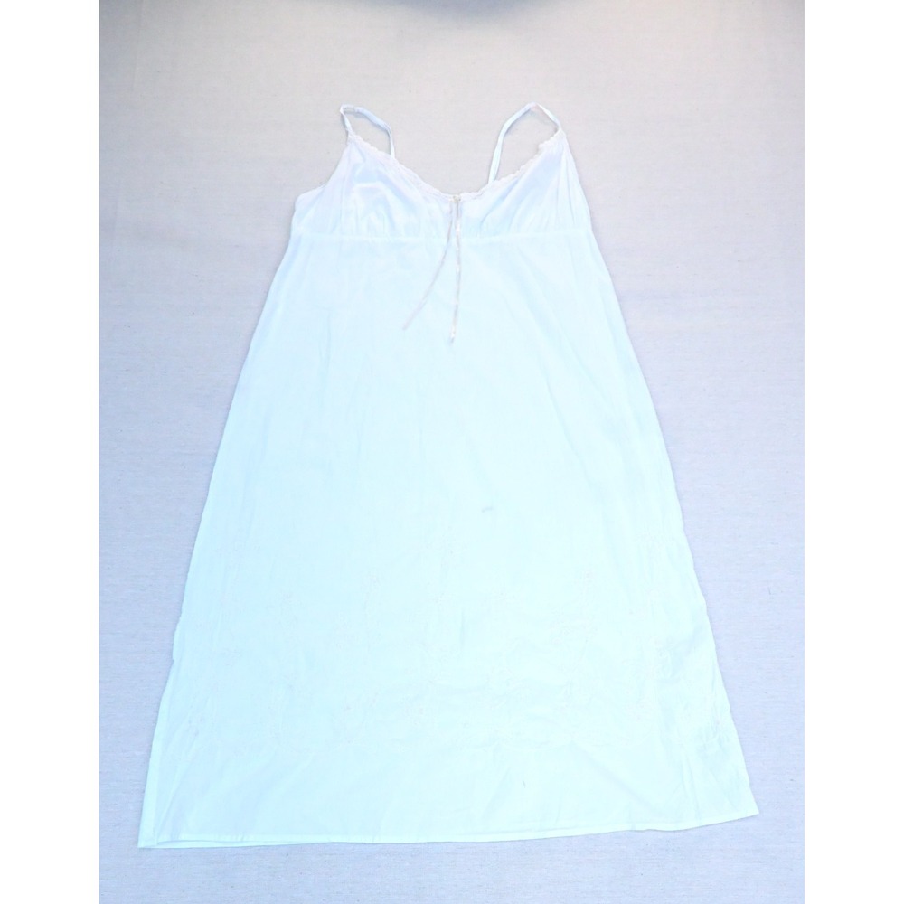Gilligan and Omalley Womens XL 100% Cotton Nightgown White Lace Trim Embroidered